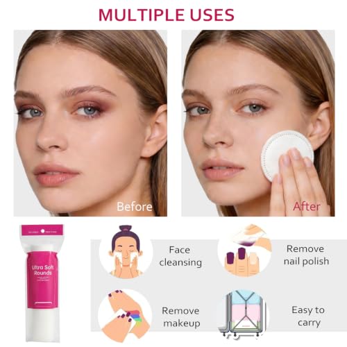 Astraescly 2000-Count Bulk Cotton Rounds Pack of 20 - Soft Makeup Remover Pads