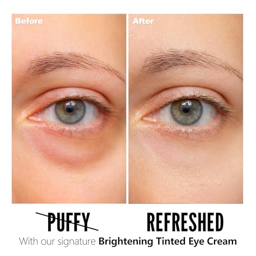 Tinted Eye Cream with Caffeine & Hyaluronic Acid - 0.41 Fl Oz for Dark Circles