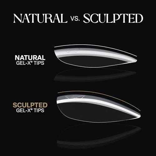 Nail Tips Box - 500 Premium Gel-X Soft Tips in 11 Sizes, Natural Almond Short