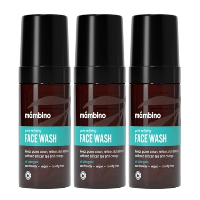 Mambino Organics Pore Refining Foaming Cleanser, Red African Tea & Sweet Orange, Gentle Face Wash & Facial Cleanser for Daily Skincare, Pore Cleanser, 5.5 fl oz, 2-Pack