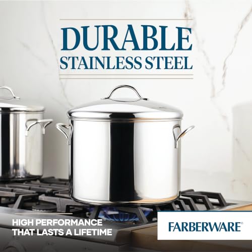 16 Quart Stainless Steel Stockpot with Lid - Heavy Duty Cookware for Soup Chili & Broth - Variation of Stockpot 16 Quart