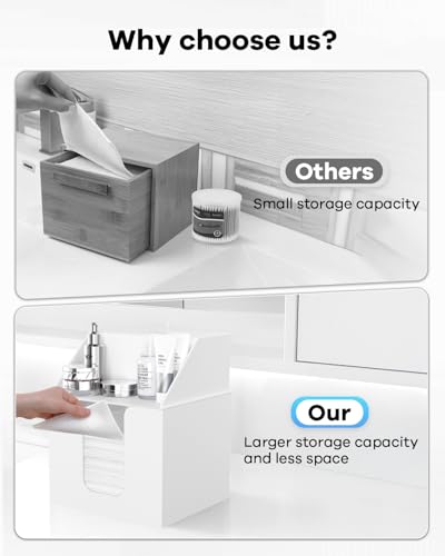 Double Layer Face Towel Holder - Premium Acrylic, Matte White - Space Saving Bathroom Organizer