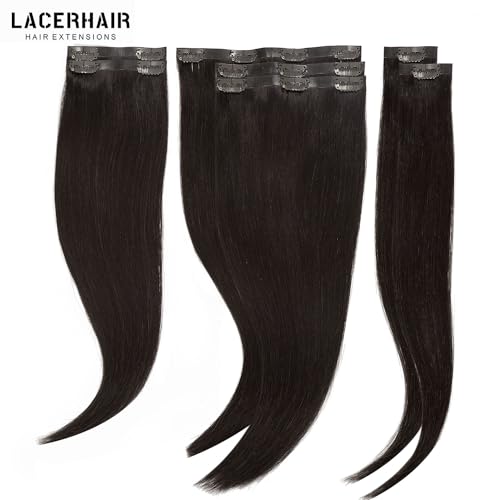 Darkest Brown 16 Inch Seamless Clip-In Human Hair Extensions - 110g