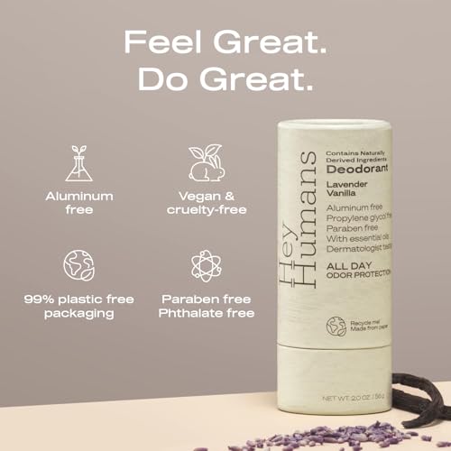 Lavender Vanilla Aluminum-Free Deodorant for Women and Men - Pack of 3, 2oz Variants