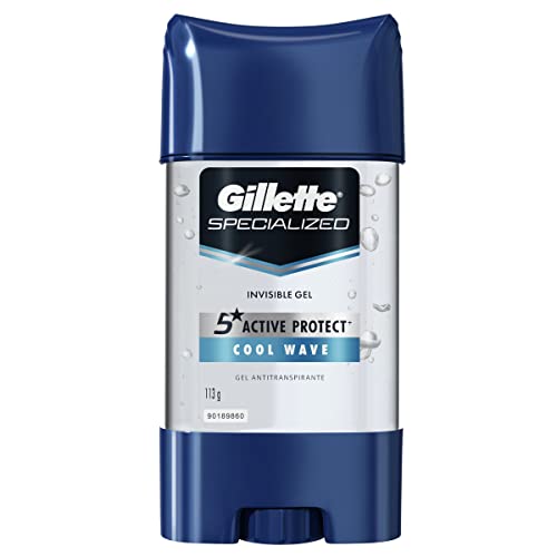 Gillette Men’s Clear Gel Deodorant - Cool Wave, 72-Hour Sweat & Odor Protection, Pack of 12