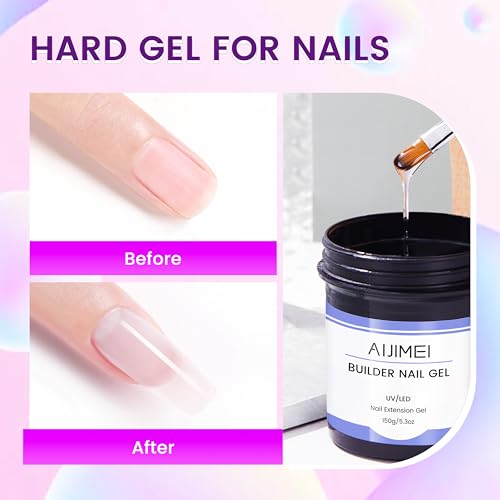 AIJIMEI Clear Builder Nail Gel Set 150g Quick Dry Hard Extension & Reinforcement