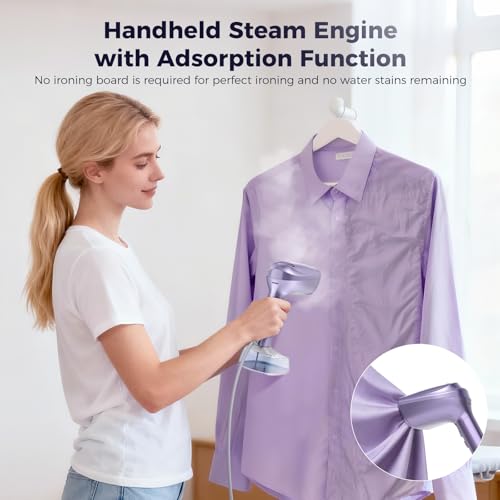 Mxnsewr Handheld Garment Steamer with 3500Pa Vacuum Suction, Fast-Heat 1200W for Wrinkle-Free Clothes