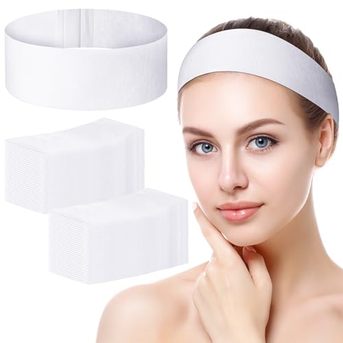 Disposable Spa Facial Headbands 500 Pack, Non-Woven, Stretch Fit, Hygienic Hair Cover