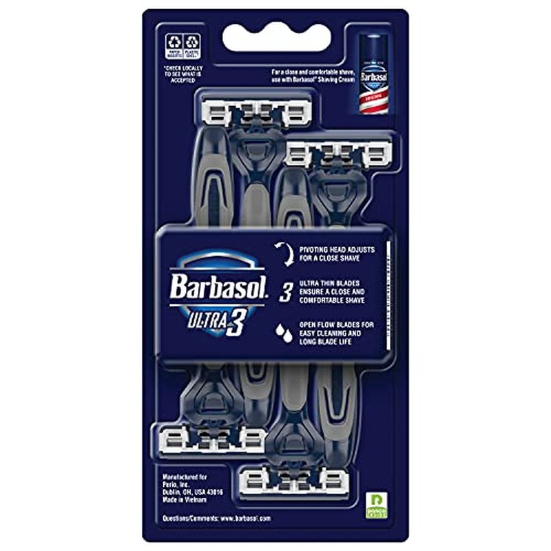 Barbasol Ultra 3 Premium Disposable Razor Value Pack Bundle (3 Packs/12 Total Razors)