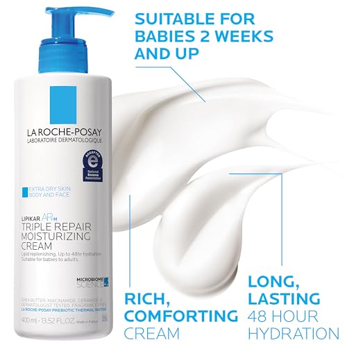 La Roche-Posay Lipikar AP+MAX Triple Repair Moisturizing Body & Face Cream 13.52 oz with Cleansing Oil