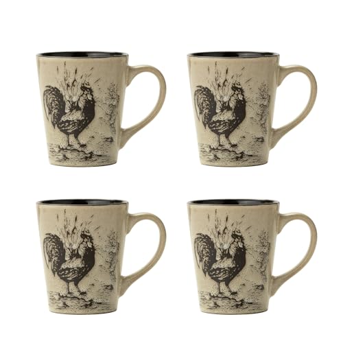 16-Piece Dinnerware Set for 4 with Rooster Design - Dishwasher & Microwave Safe