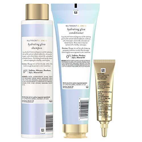 Pantene Hair Care Set with Sulfate-Free Shampoo Conditioner & Hair Mask - Hydrating Baobab Essence
