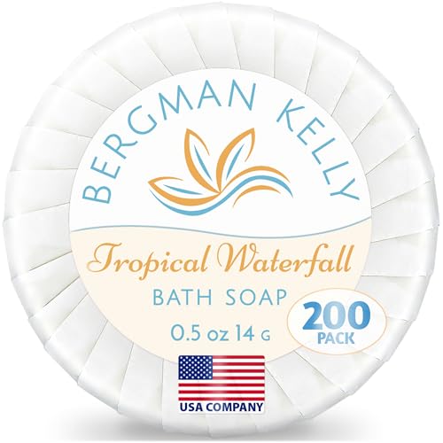 Bergman Kelly Hotel Soap Bars Bulk 0.5 oz Tropical Waterfall Scent Pack of 200
