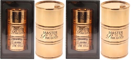 Pink Gold Women Perfume Set - Long Lasting Vanilla & Jasmine Fragrance, 3.3 oz Pack of 2