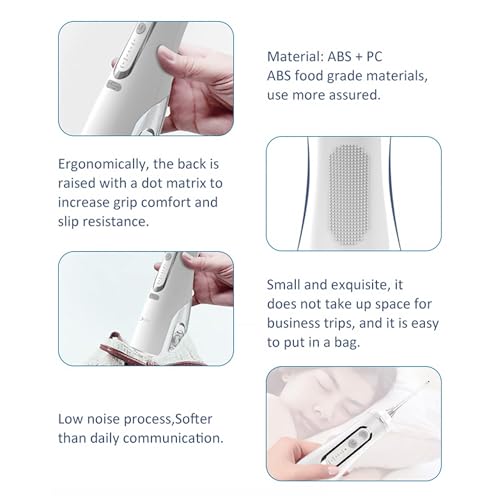 REVA White Cordless Dental Water Flosser - 310ML, 4 Modes, Rechargeable, 4 Tips