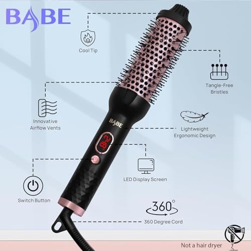 Ceramic Thermal Styling Brush with Adjustable Temperature - 1.5 Inch