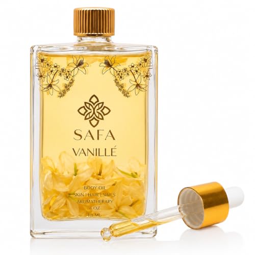 Vanillé Organic Vanilla Body Oil by SAFA - Nourishing Hydrating Skin, Hair & Nails 118ml