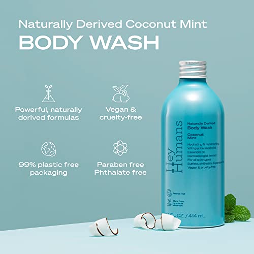 Moisturizing Body Wash with Coconut & Mint - Vegan, Sulfate-Free, Pack of 3 - 14 fl oz