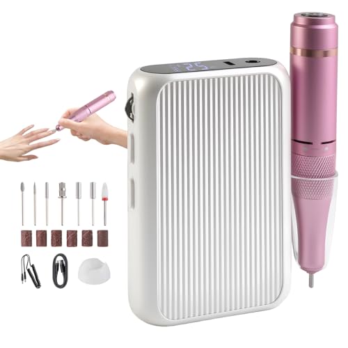 Electric Nail Drill Kit - Rechargeable 38,000RPM Manicure & Pedicure Tool - Purple