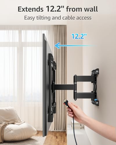 MOUNTUP Ultra Slim TV Wall Mount for 37-90 Inch Screens, Full Motion Bracket
