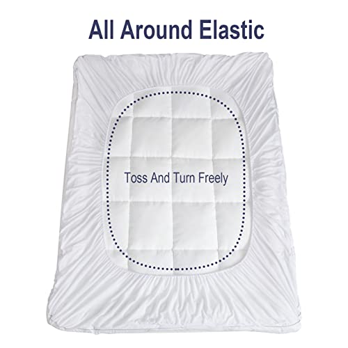 White King Pillow Top Mattress Topper 100% Cotton with Down Alternative Fill