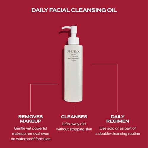 Shiseido Perfect Cleansing Oil - Lightweight Daily Cleanser for Soft, Dewy Skin - Removes Waterproof Makeup, Dirt & Impurities