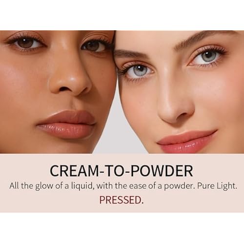 Cream to Powder Blush - Soft Pink Dewy Cheek Tint, Long Lasting Buildable Airbrushed Lip & Cheek Makeup for Mature & Dry Skin, Natural Flush, Cruelty-Free (01 STRAWBERRY MILK, 1 Count)