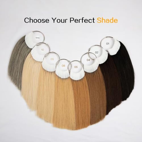 RINBOOOL Human Hair Swatches for Color Testing - 8 Inch, 6 Levels, 30 Pieces