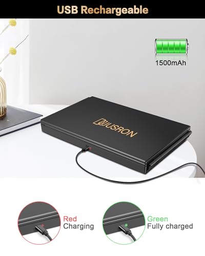 JUSRON Black LED 360° Self-Hair Cutting Mirror with Anti-Fog HD Glass, USB Rechargeable