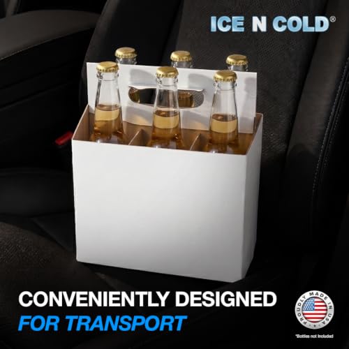 Six-Pack Cardboard Bottle & Can Carrier – 12oz Bottle or 12–16oz Can, Econo White