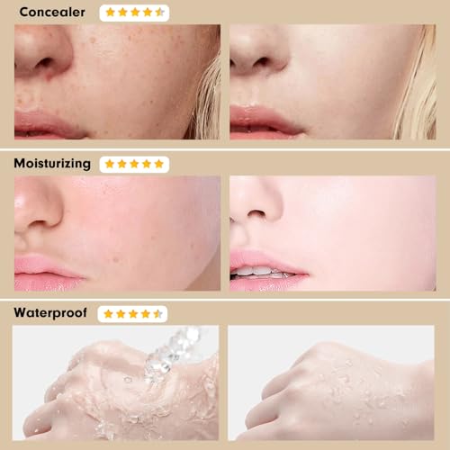 Mushroom Head Air Cushion CC Cream Gift Set for Women - Newly Upgraded Tattoo Cover up Makeup Foundation with 2 Refills, Holiday Gift BB Cream Waterproof for Mature Skin Types (Medium, 20g*3)