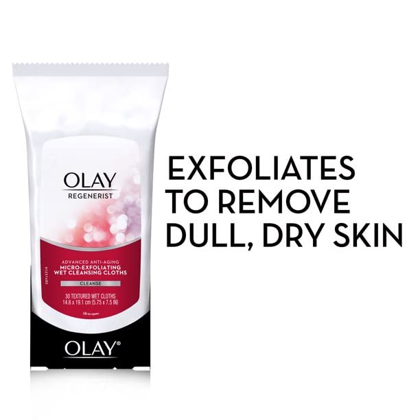 Exfoliating Facial Cleansing Cloths for All Skin Types - 30 Count