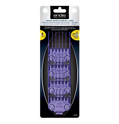 Large Comb Set for Hair Clippers - 4 Sizes with Magnetic Base, Durable Metal, Compatible with Many Models