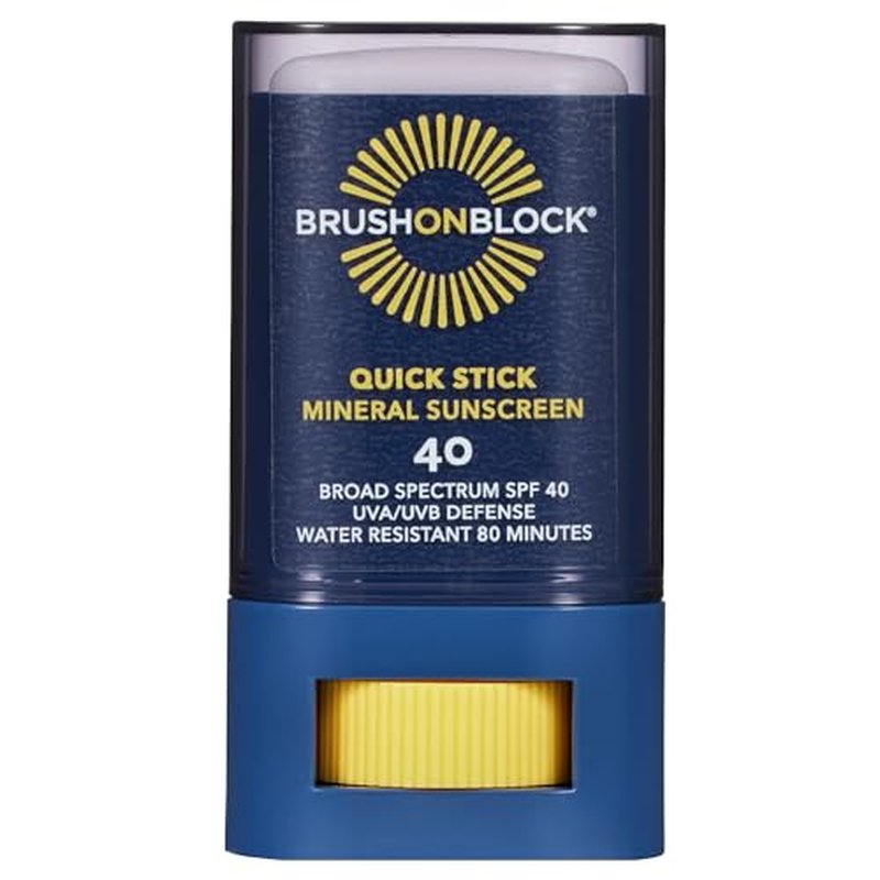Brush On Block Quick Stick SPF 40, Mineral Sunscreen Stick, UVA/UVB Protection, Water Resistant, Hawaii Compliant, Reef Friendly, 0.63 oz