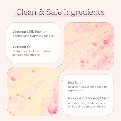 Fruit Smoothie Coconut Milk Bath Soak - Vegan Relaxing Bubble & Foot Care, 9 oz