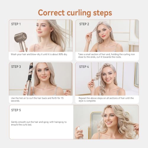 Blow Dryer Brush 5-in-1 Negative Ion Styling Tool - Champagne Gold