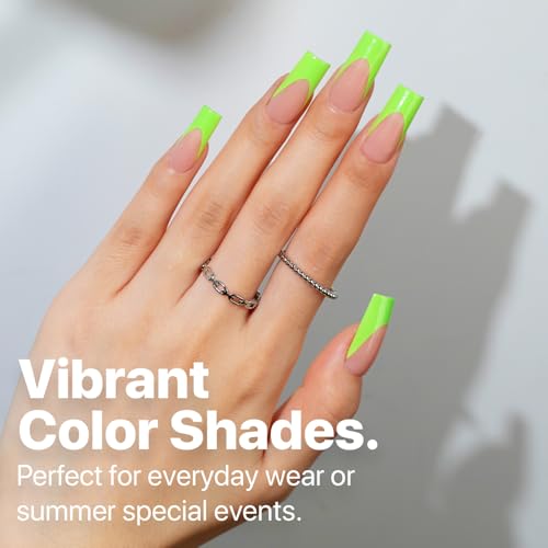 SXC Cosmetics X-Pro Tips French Tip Press On Nails - Bright Pastel Glow in the Dark Series (GLOW117-M Square)