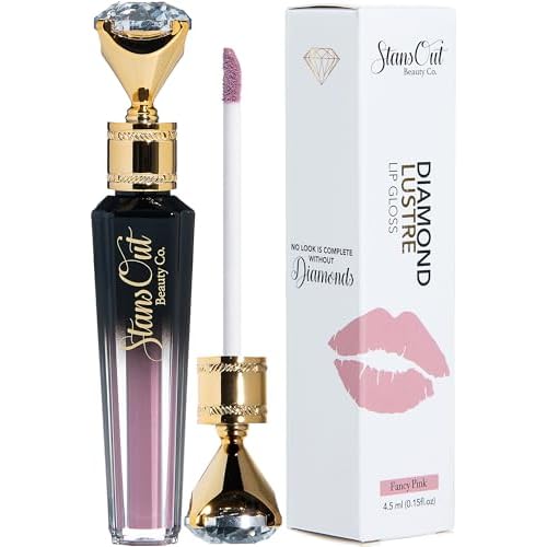 StansOut Beauty Diamond Lustre Fancy Pink Hydrating Lip Gloss | Cute Nude Moisturizing Butter-Smooth Colors | Shades for Naturally Plump & Pout, Sparkling clear finishes & Glossy Choices.