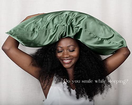 Queen Satin Pillowcase Set of 2 - Hair & Skin Protection, Sage