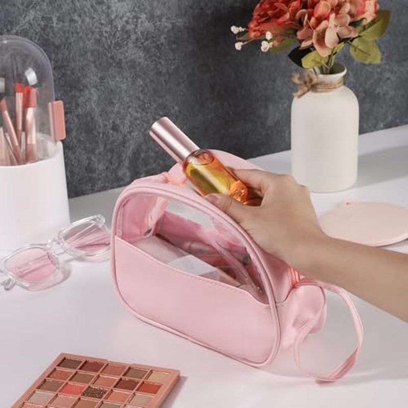 24 pack 10ml Pink Glass Spray Bottles Refillable Empty Perfume Pump Sprayer Mini Fine Mist Atomizer with Rose Gold Lid for Body Essential Oils