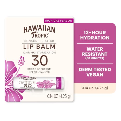 Hawaiian Tropic SPF 30 Lip Balm Pack of 10 - Hydrating Tropical Sunscreen