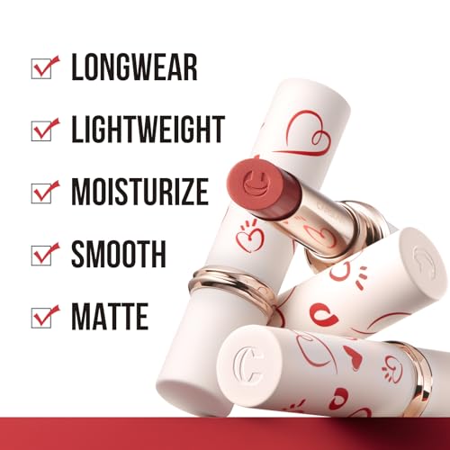 CARSLAN Valentine's Day Gift Matte Lipstick Set Hydrating Lip Color Makeup, Highly Pigmented Lipstick with Moisturizing Formula, Lightweight, Smooth (3count)