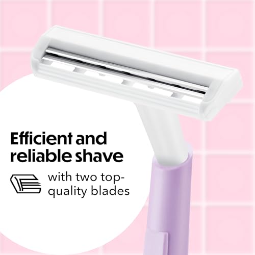 Disposable Women's Razors with 2 Blades & Pastel Handles - Pack of 10