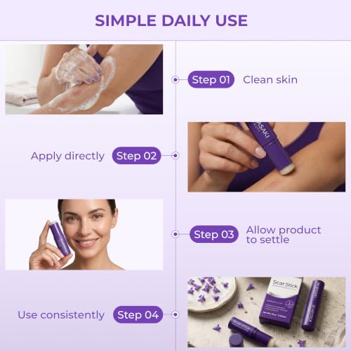 Purple Silicone Scar Stick SPF 30 with Vitamin E & Botanicals - 10g x 1 Pack
