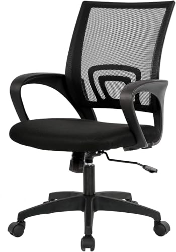 Ergonomic Mesh Office Chair with Lumbar Support, Adjustable Height, Swivel - Black