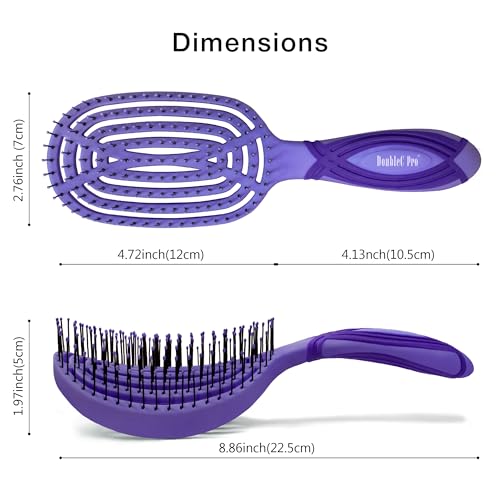 NuWay DoubleC PRO Hyacinth Scalp Care Hair Brush – Double Curve Design for Massage & Styling