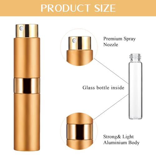 30ml Travel Perfume Atomizer Bottles Set - Refillable Cologne Spray with Pump Transfer Tools