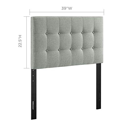 Modway Emily Tufted Button Linen Fabric Upholstered Twin Headboard in