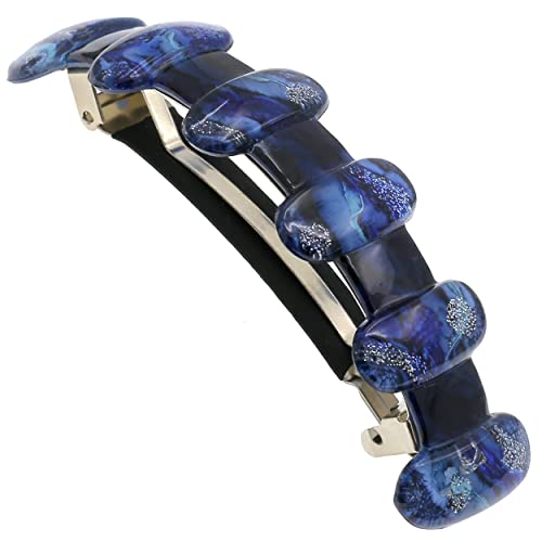 Dark Blue French Hair Barrette Clip for Thick & Curly Hair - Strong Hold