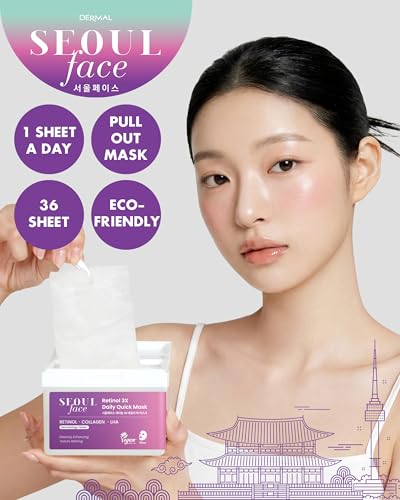 Korean Retinol + LHA Sheet Mask Dispenser - 36 Count, Vari of 01 Retinol